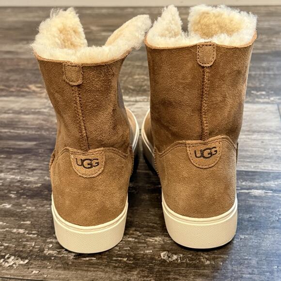 UGG Boots Womens Size 8 Brown Neumel Platform Shearling Lined Suede Winter Shoes - Picture 4 of 14